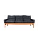 Vintage Black Leather Sofa by Poul M. Volther for Erik Jørgensen, 1960s