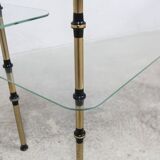 Glass and brass shop window display shelf 1950