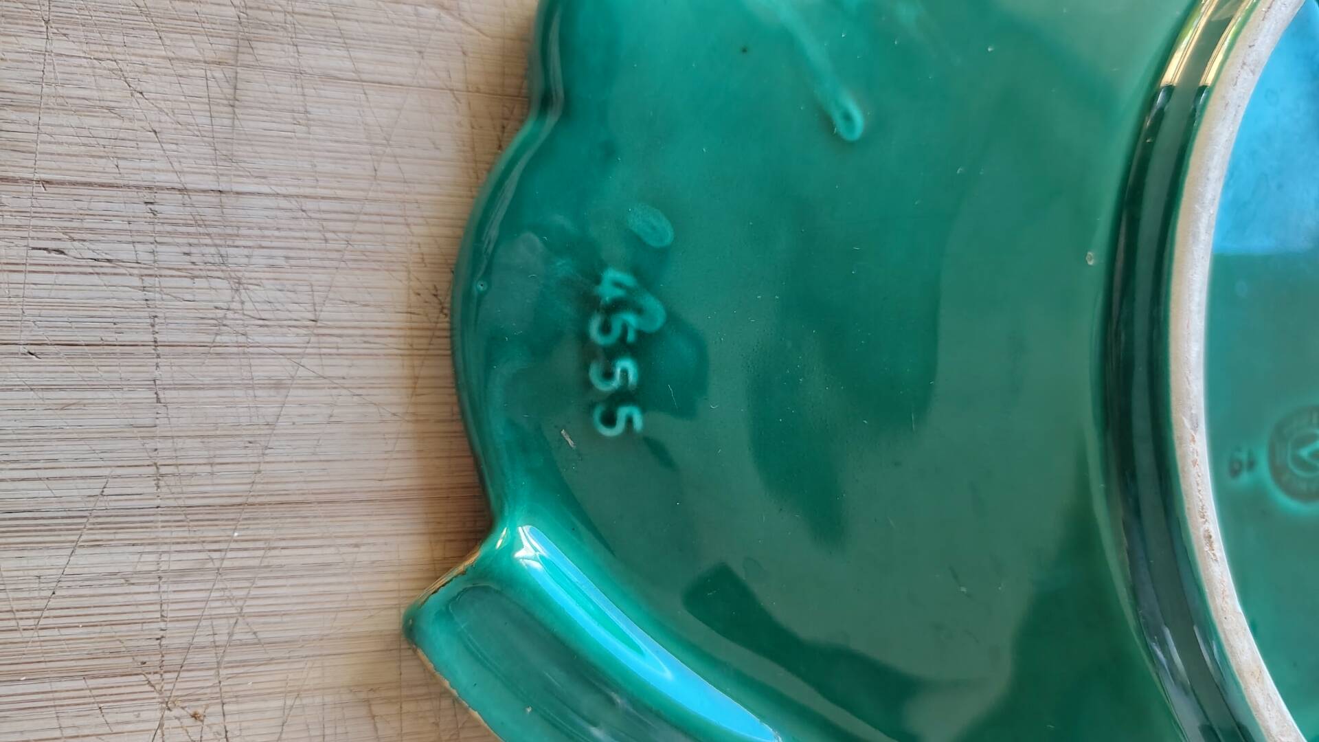 Green ceramic plate Vallauris