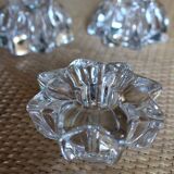 Set of 3 vintage star and flower glass candle holders