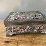Silver metal jewelry box