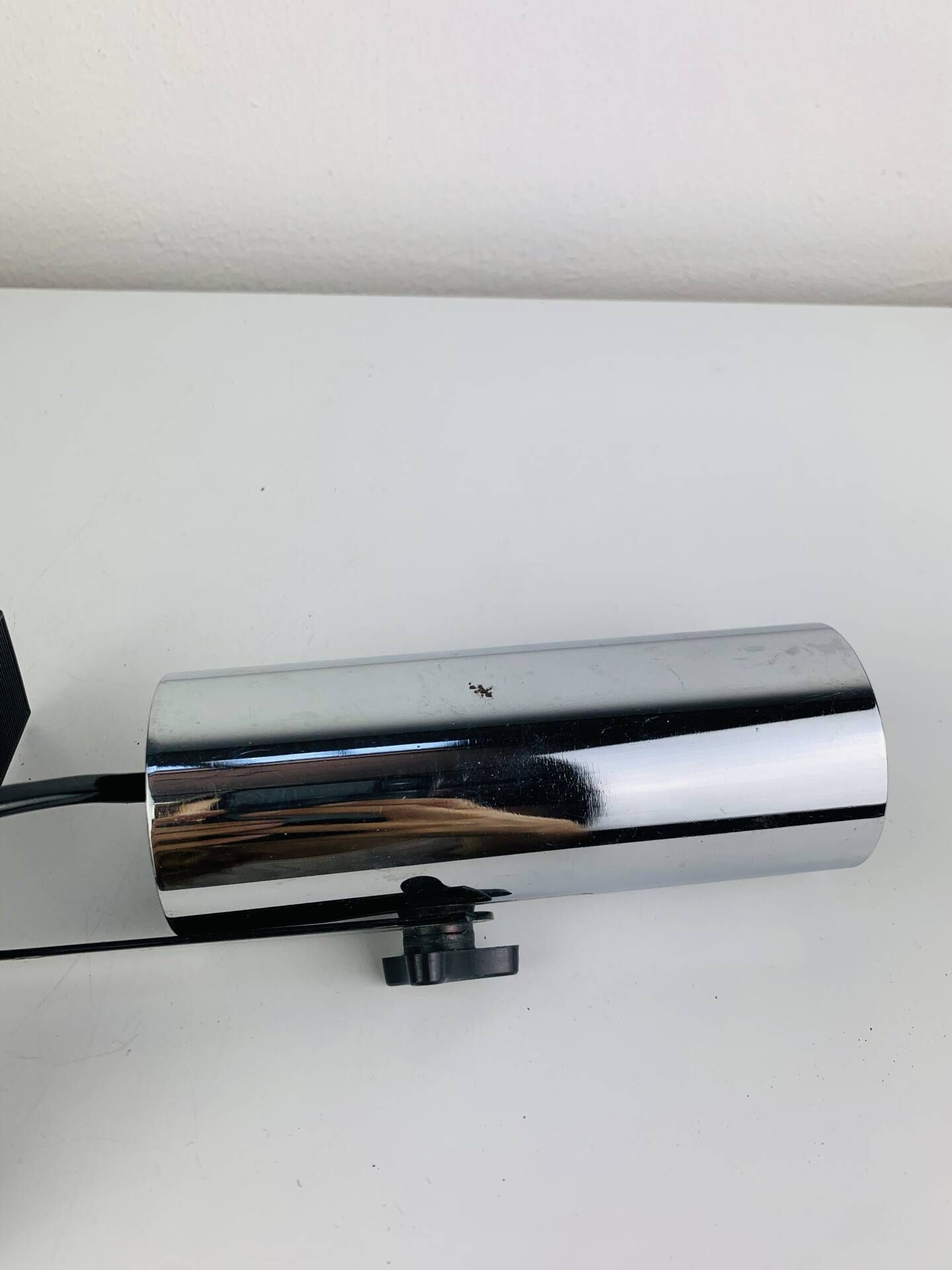 Pair of chrome clip-on spotlights, 1970s