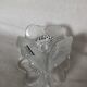 Crystal candlestick LALIQUE, three anemone flowers