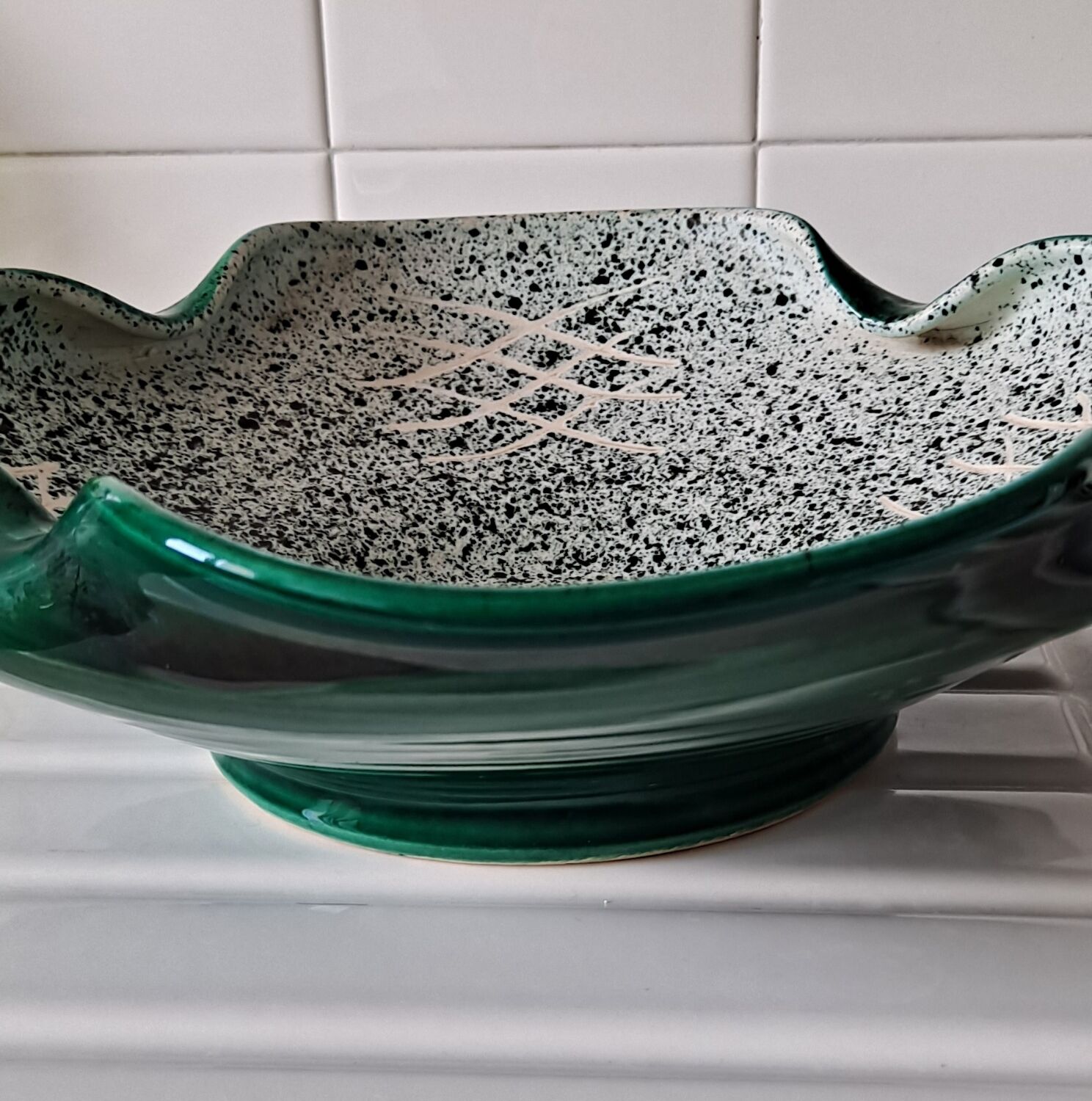 Green ceramic cup 50s