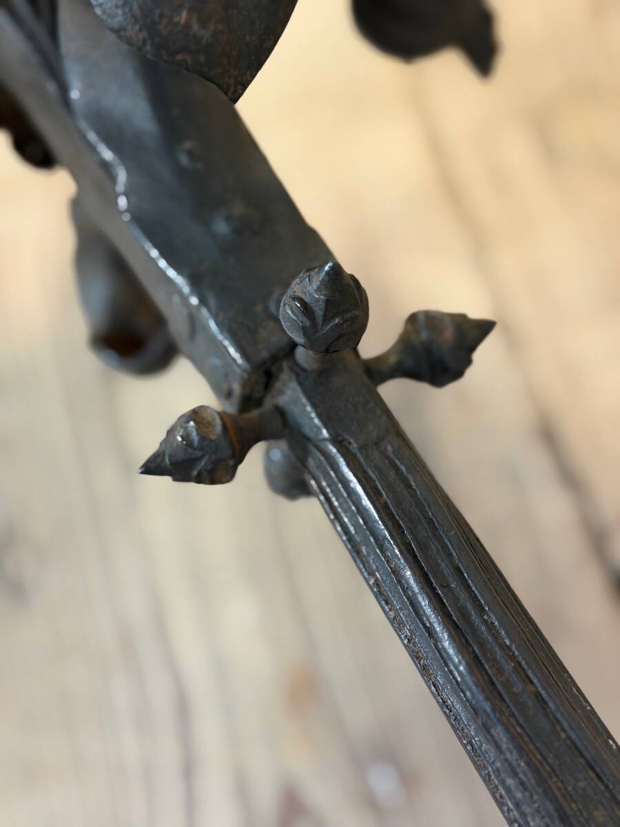 Wrought iron stool, France around 1880