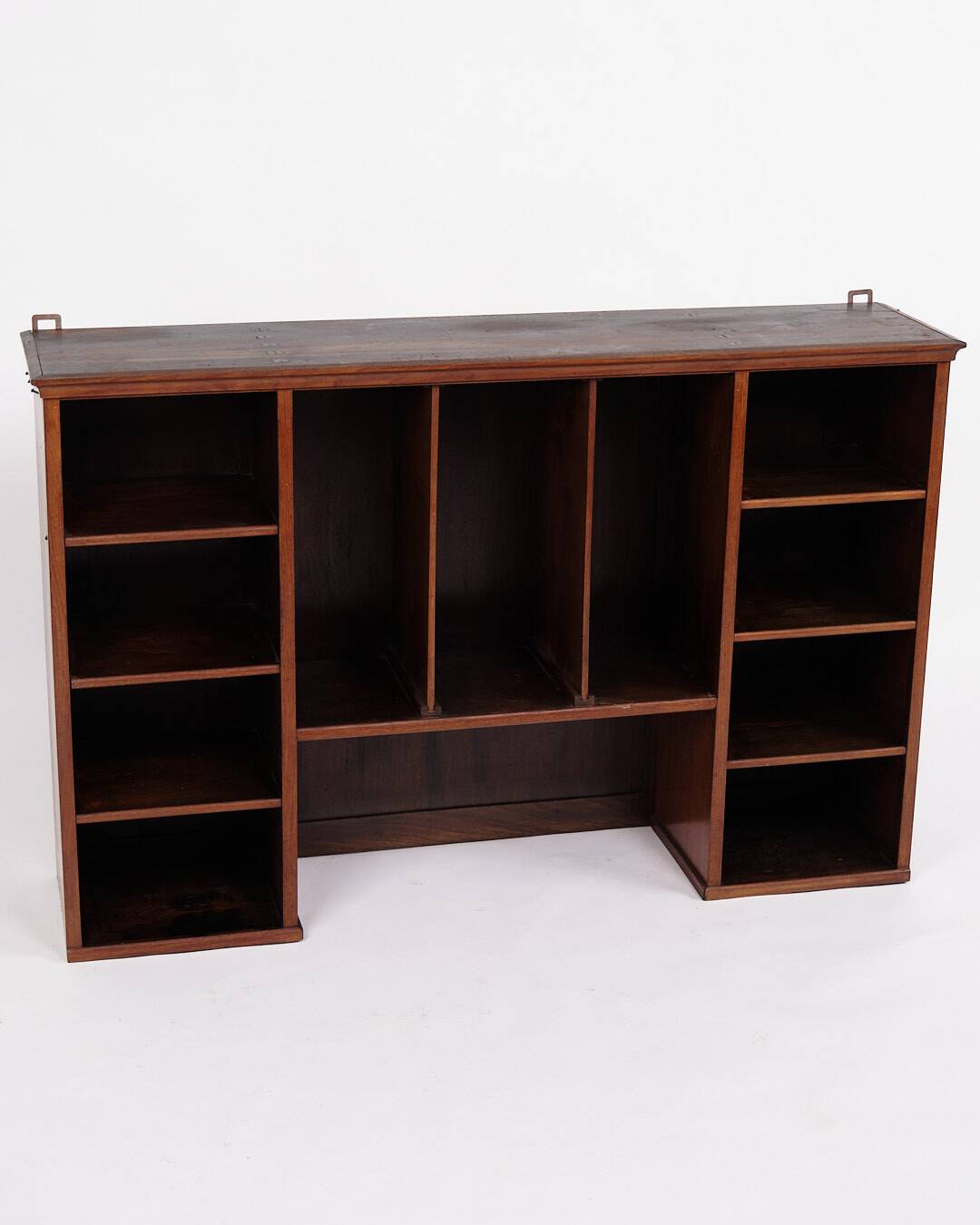 Wall-hung bookcase - hand-polished mahogany - shelf sections - 1890s