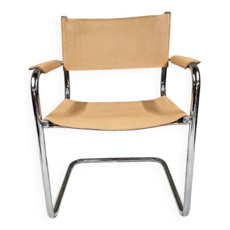 Leather cantilever chair