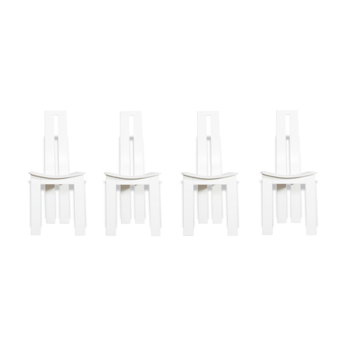 Set of 4 White leather by Pietro Costantini 1970 s lounge chairs