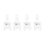 Set de 4 chaises de salon en cuir blanc par Pietro Costantini 1970s