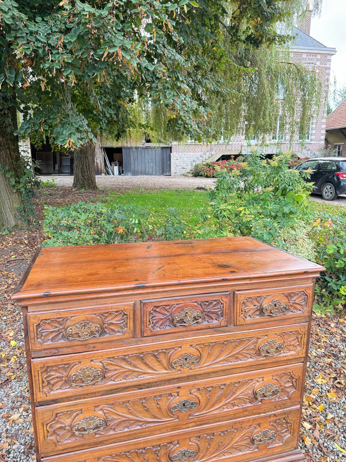 Natural Wood Chest of Drawers from the 18th Century, Foreign Work