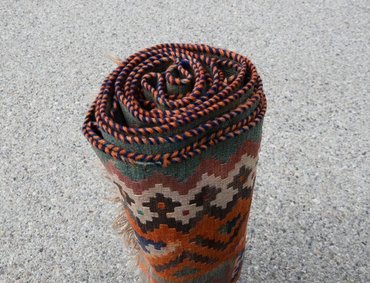 Oriental kilim rug Shiraz Gashgai antique: 1.50 x 3.50 metres