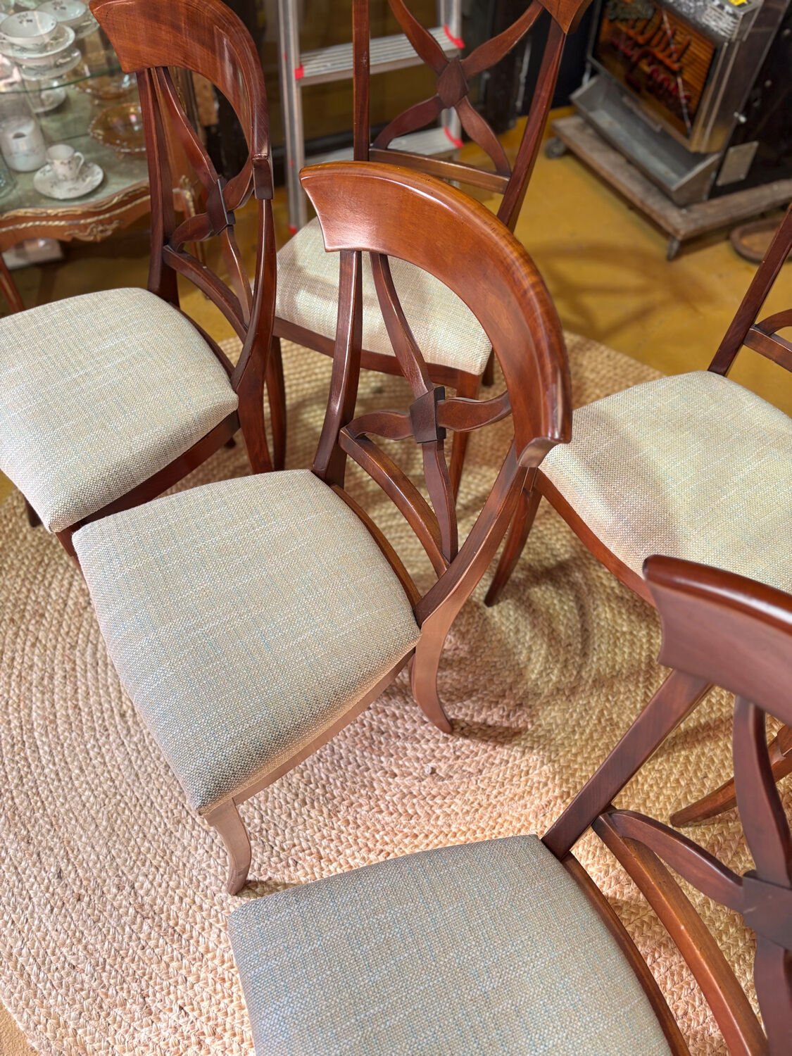 Set of 6 cherry wood chairs