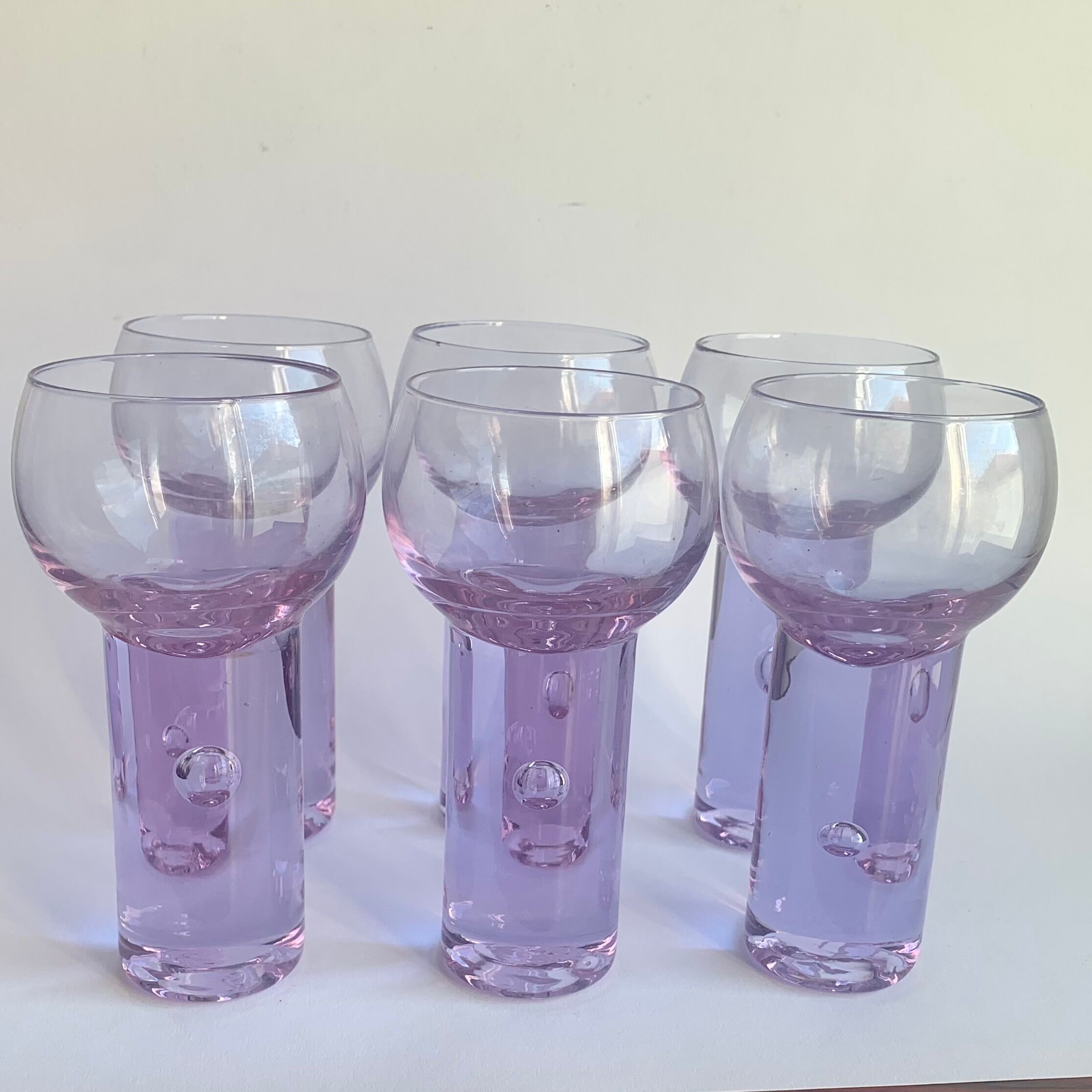 Ensemble de 6 verres Alexandrit conçus par Sergio Asti pour Arnolfo di Cambio.