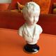 Bust child cherubin porcelain biscuit signed Tharaud Limoges made In France