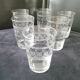 Set de 6 verres à eau en verre  décor guilloché