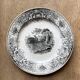 Old decorative plate Creil & Montereau "rabbit"
