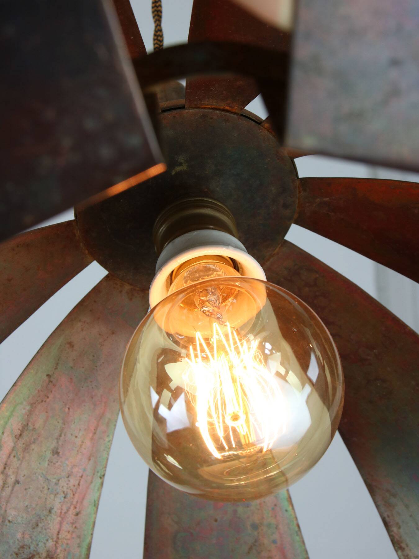 Vintage Italian Copper Colour Pendant Lamp, 70s