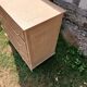 Commode 4 tiroirs pieds compas chêne bois brut