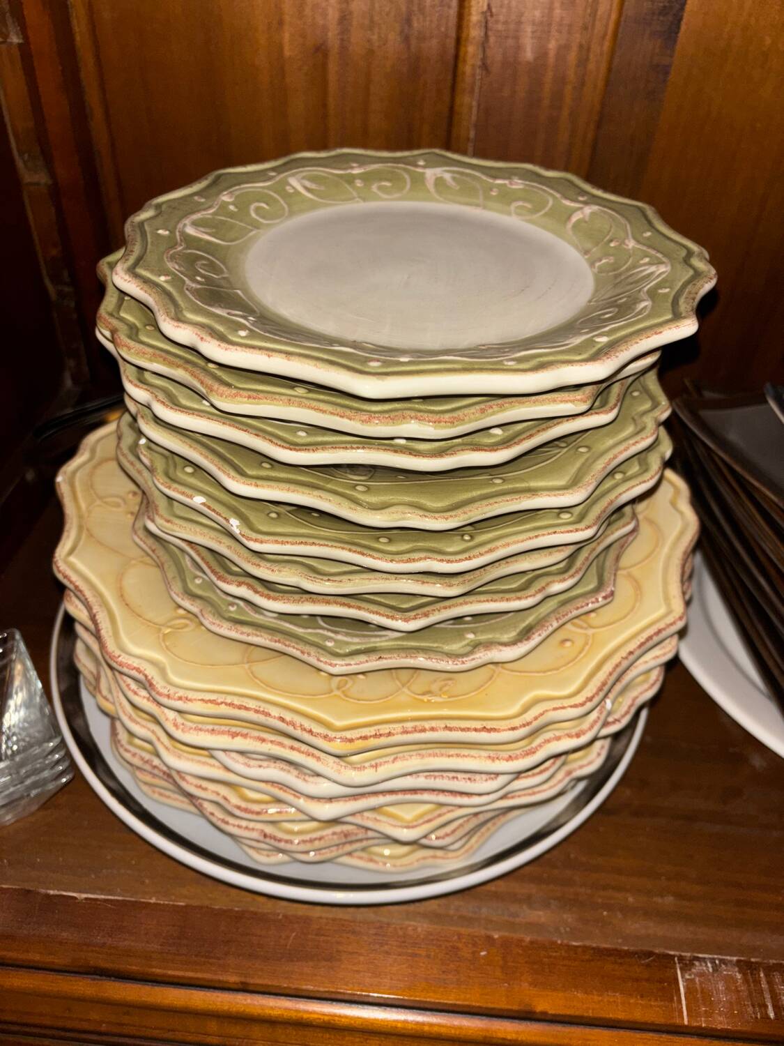 Set of 8 dessert plates in earthenware - the red cedar