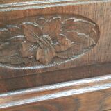 Art deco oak and marble bedside tables