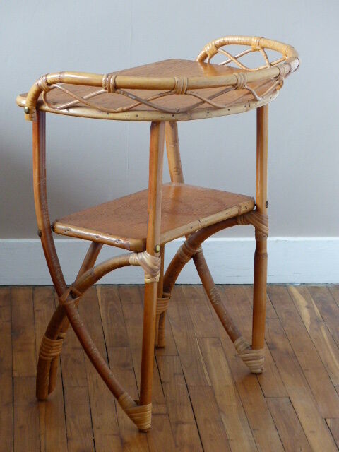 Rattan and bamboo 70's bedside