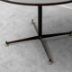Vintage round table in wood and glass with metal base, 1970s modernist