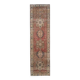 1970s Vintage Persian Handmade Wool Cotton Red Runner Rug 88x329