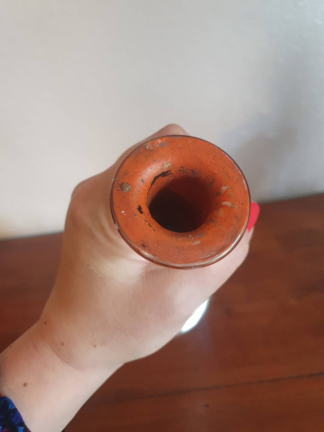 Vintage mercury glass candle holder