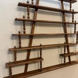 Turned wood bar wall shelf