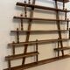 Turned wood bar wall shelf