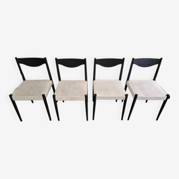 Série de 4 chaises scandinaves, années 1970