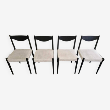 Series of 4 Scandinavian chairs, 1970s