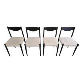 Série de 4 chaises scandinaves, années 1970