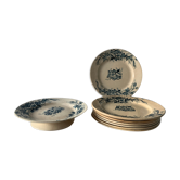 8 plates and an old compoter Terre de Fer HB and Co.