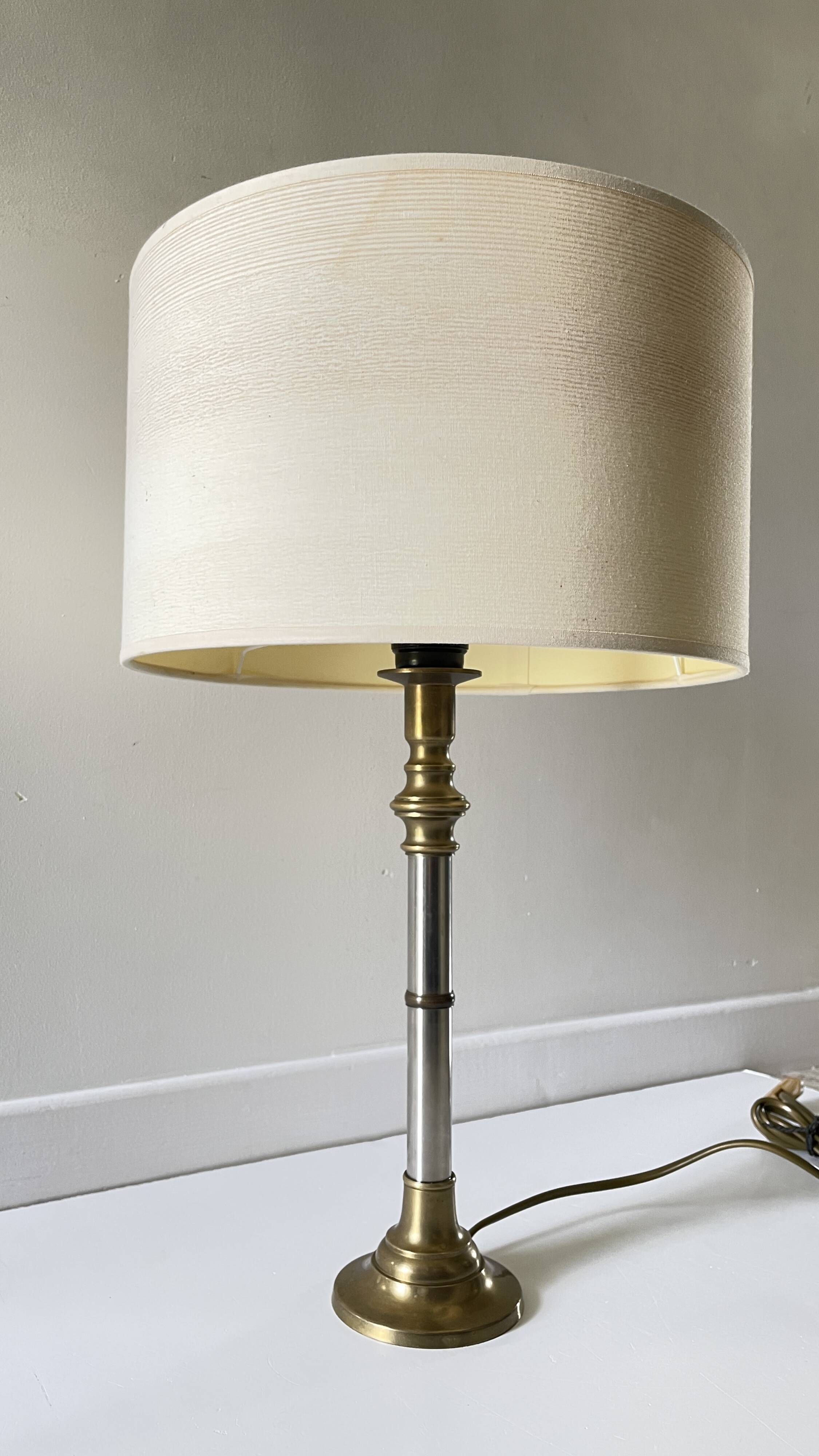 70s lamp with wood effect lampshade