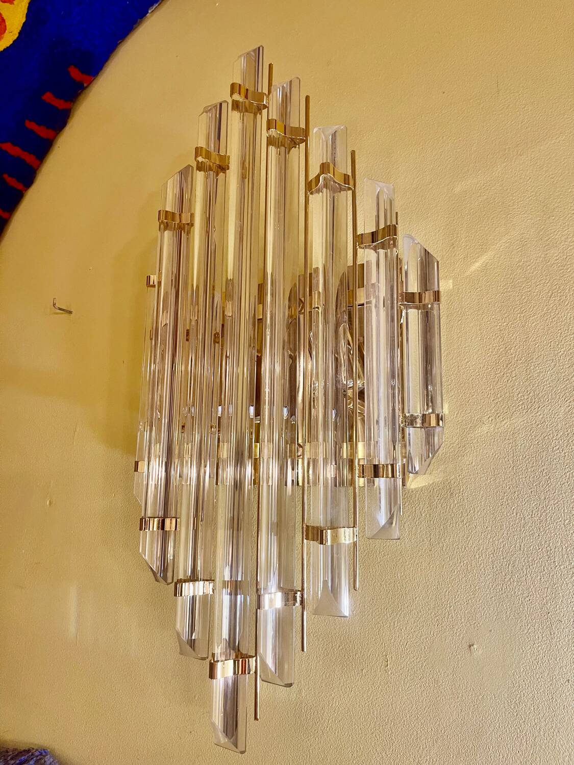 Venini wall light with 9 iridescent blades, model XXL, Italy 1980.