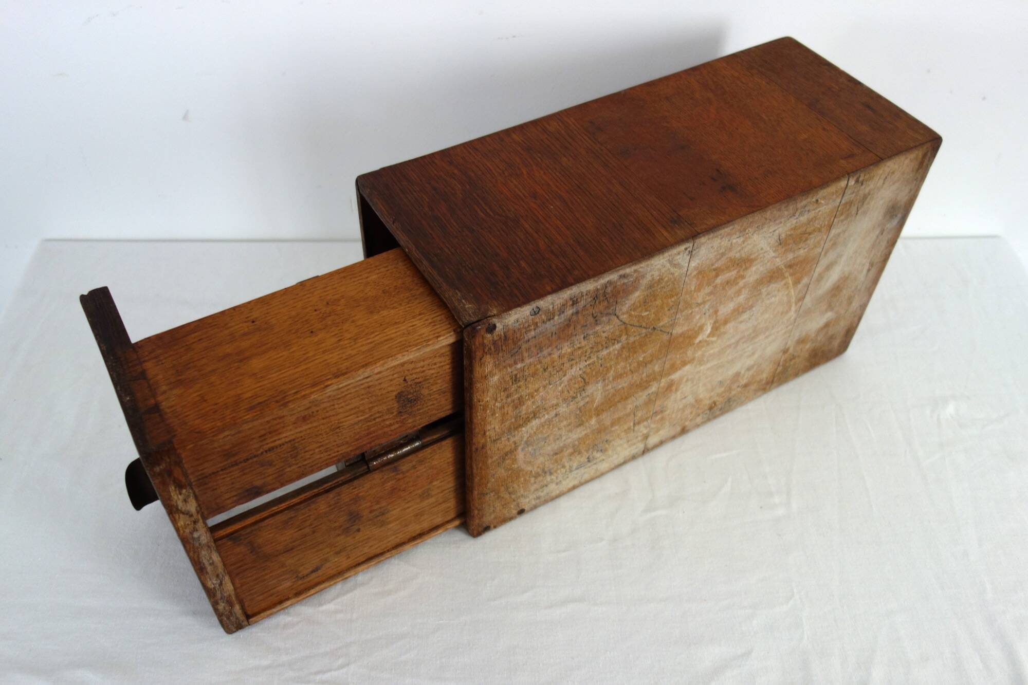 Old wooden administrative filing cabinet from the early 20th century