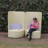 Pair of armchairs back high Shuffle design