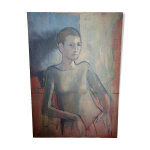 Huile sur toile enchâssée - portrait