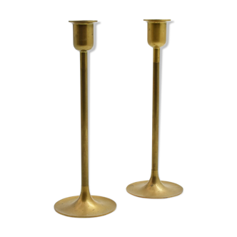 Paire de bougeoirs tulipe vintage