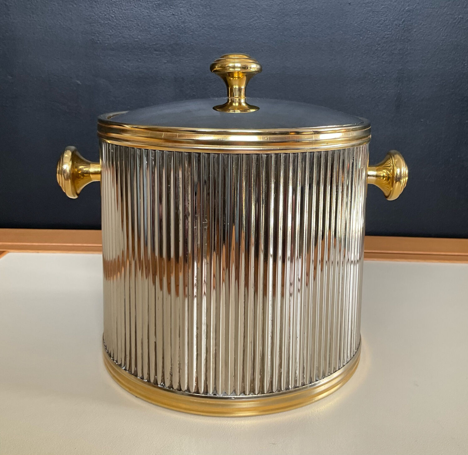 Vintage ice bucket from the 1970s.