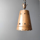 Brutalist copper pendant light, 1970s