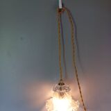 Frilly molded glass tulip walking lamp
