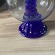 Biot blue bubble glass candle holder