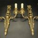 Pair of large wall sconces with bow in Louis XVI style from the 19th century - bronze