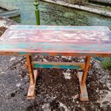 Table bistrot en bois exotique massif ancien