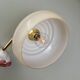 Vintage angled wall lamp with pale yellow opaline shade