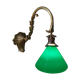 Wall light in bronze art nouveau with green opaline lampshades.