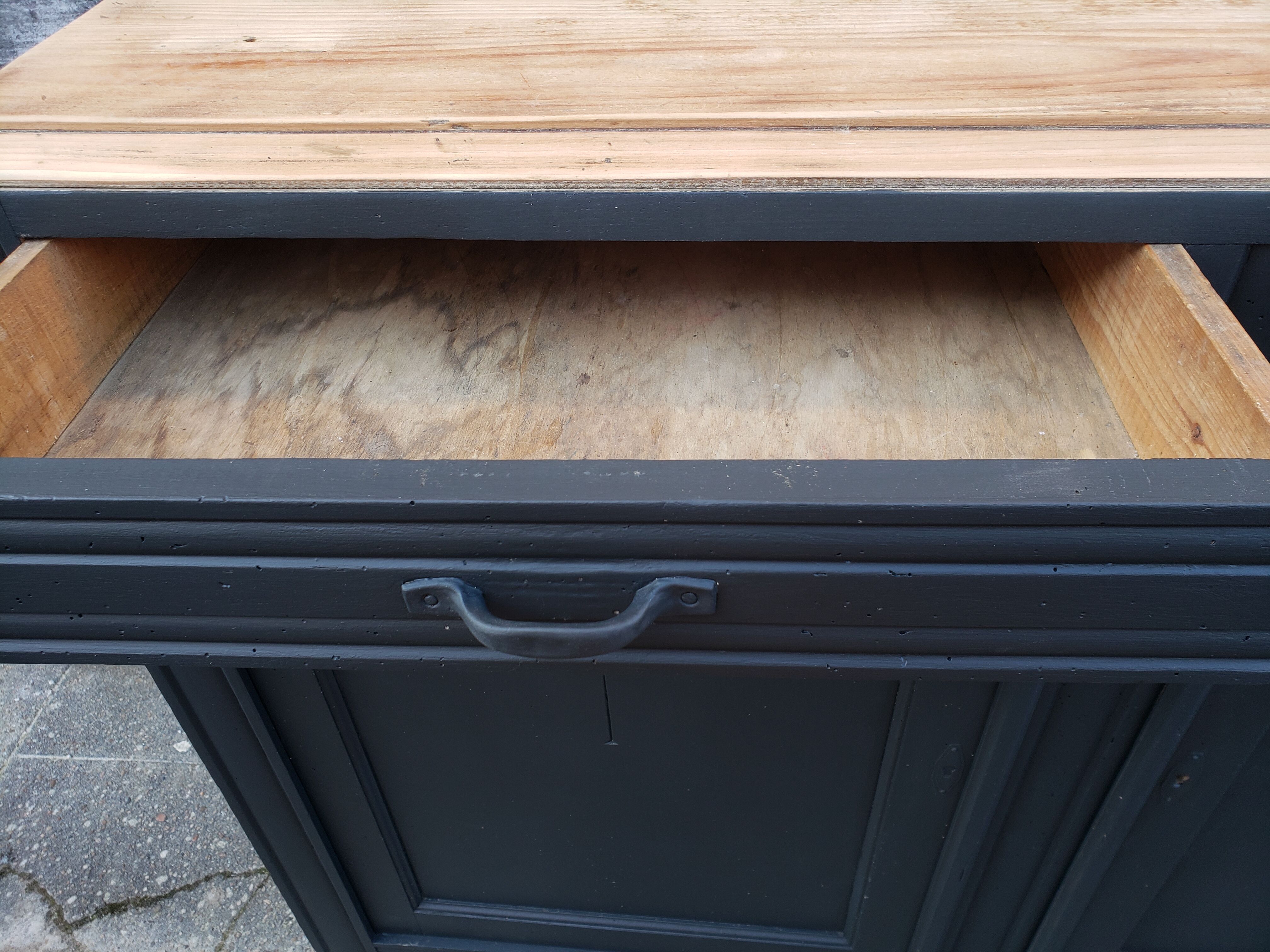 Vintage art deco abyssal blue buffet