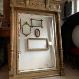 Large mercury beveled wooden mirror
